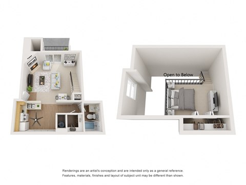 Floor plan for studio, 1 bath, 688 sqft